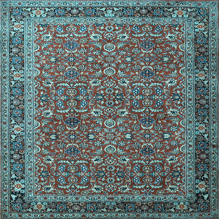 Square Persian Light Blue Traditional Rug, tr1649lblu