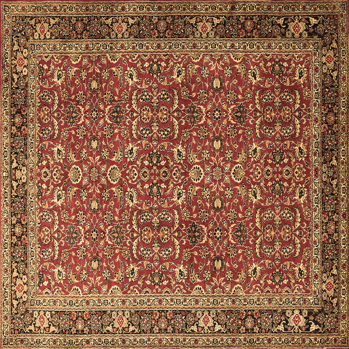 Square Persian Brown Traditional Rug, tr1649brn