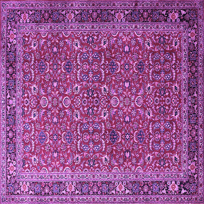 Square Machine Washable Persian Purple Traditional Area Rugs, wshtr1649pur