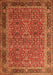 Serging Thickness of Machine Washable Persian Orange Traditional Area Rugs, wshtr1649org