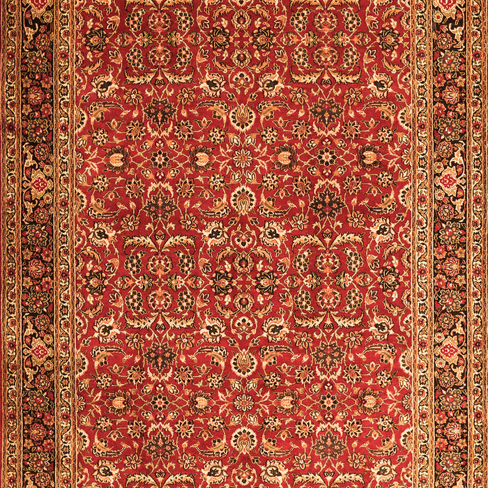 Serging Thickness of Machine Washable Persian Orange Traditional Area Rugs, wshtr1649org