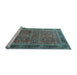 Sideview of Machine Washable Persian Light Blue Traditional Rug, wshtr1649lblu