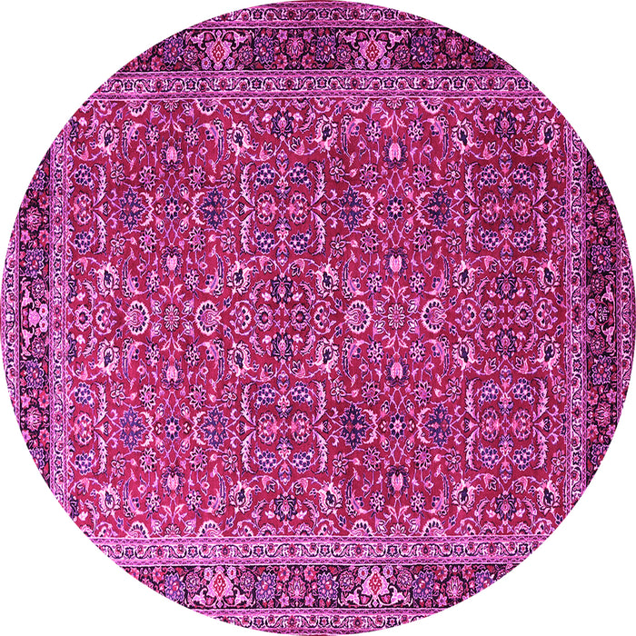Round Persian Pink Traditional Rug, tr1649pnk