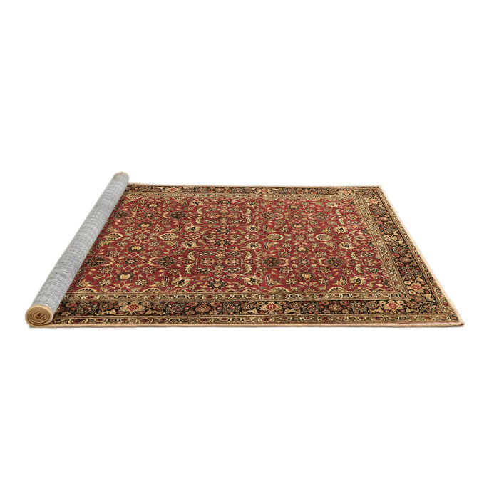 Sideview of Machine Washable Persian Brown Traditional Rug, wshtr1649brn