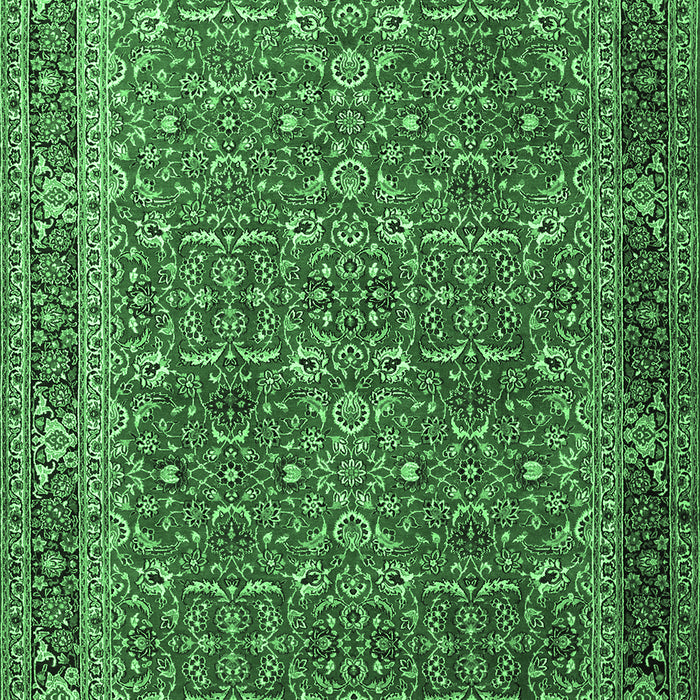 Machine Washable Persian Emerald Green Traditional Area Rugs, wshtr1649emgrn