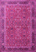 Machine Washable Persian Pink Traditional Rug, wshtr1649pnk