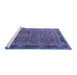 Sideview of Machine Washable Persian Blue Traditional Rug, wshtr1649blu