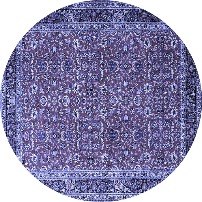 Round Persian Blue Traditional Rug, tr1649blu