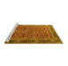 Sideview of Machine Washable Persian Yellow Traditional Rug, wshtr1649yw