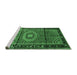 Sideview of Machine Washable Persian Emerald Green Traditional Area Rugs, wshtr164emgrn