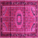 Square Machine Washable Persian Pink Traditional Rug, wshtr164pnk