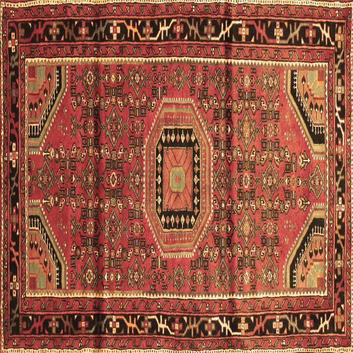 Square Machine Washable Persian Brown Traditional Rug, wshtr164brn