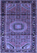 Machine Washable Persian Blue Traditional Rug, wshtr164blu