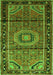 Serging Thickness of Machine Washable Persian Green Traditional Area Rugs, wshtr164grn