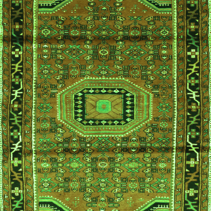 Serging Thickness of Machine Washable Persian Green Traditional Area Rugs, wshtr164grn