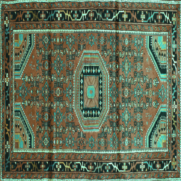 Square Persian Turquoise Traditional Rug, tr164turq