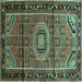 Square Persian Turquoise Traditional Rug, tr164turq