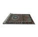 Sideview of Machine Washable Persian Light Blue Traditional Rug, wshtr164lblu