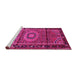 Sideview of Machine Washable Persian Pink Traditional Rug, wshtr164pnk