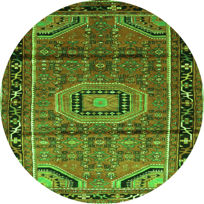 Square Persian Green Traditional Rug, tr164grn