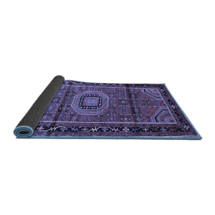 Sideview of Persian Blue Traditional Rug, tr164blu
