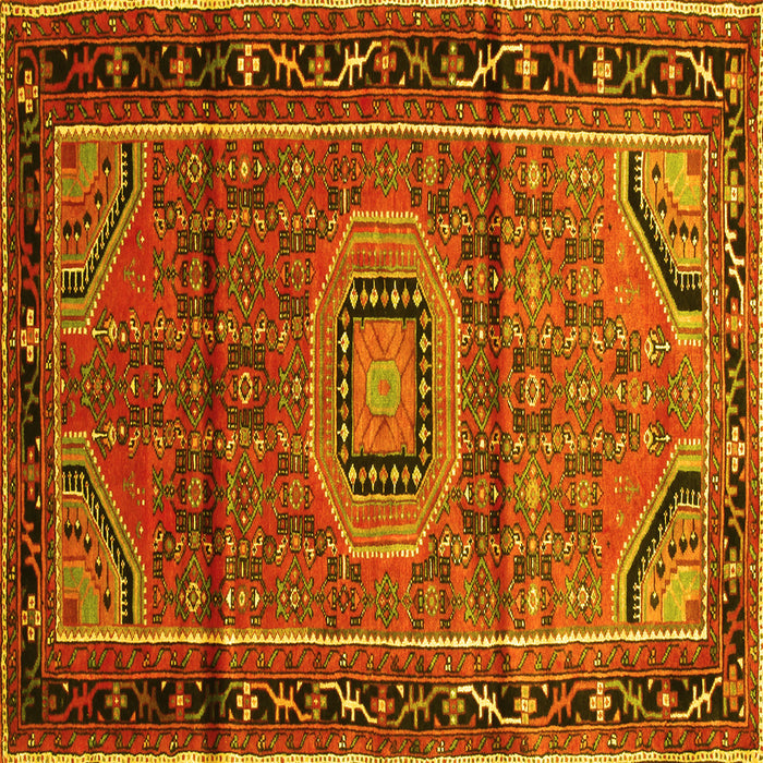 Square Persian Yellow Traditional Rug, tr164yw