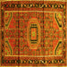 Square Persian Yellow Traditional Rug, tr164yw