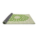 Sideview of Traditional Yellow Green Medallion Rug, tr165