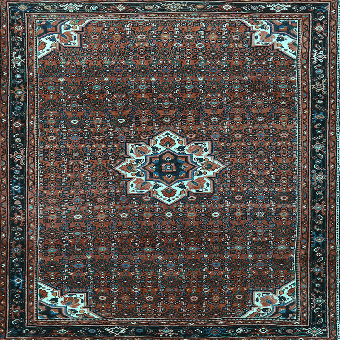 Square Medallion Light Blue Traditional Rug, tr1650lblu