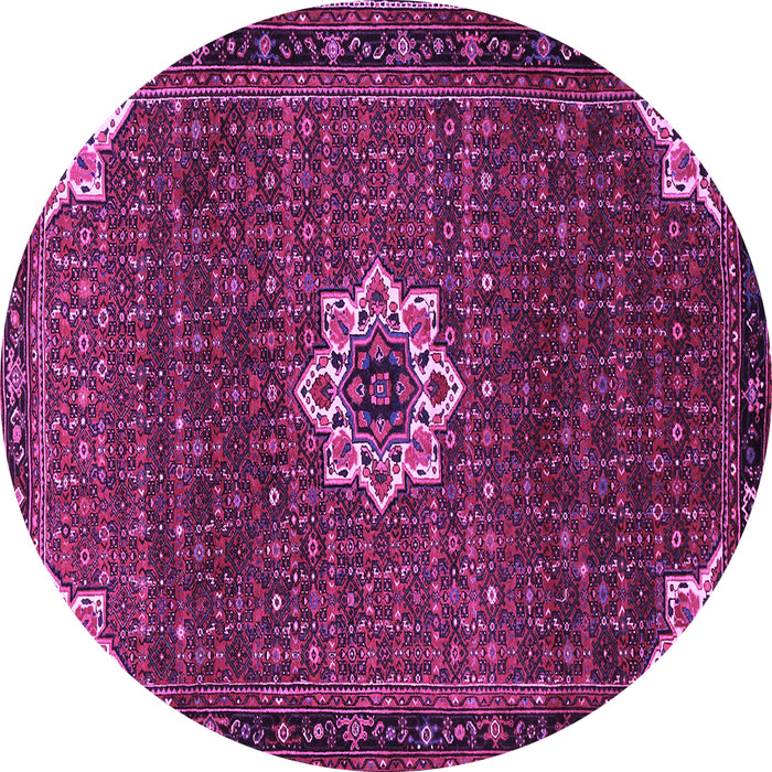 Round Medallion Purple Traditional Rug, tr1650pur