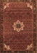 Machine Washable Medallion Brown Traditional Rug, wshtr1650brn