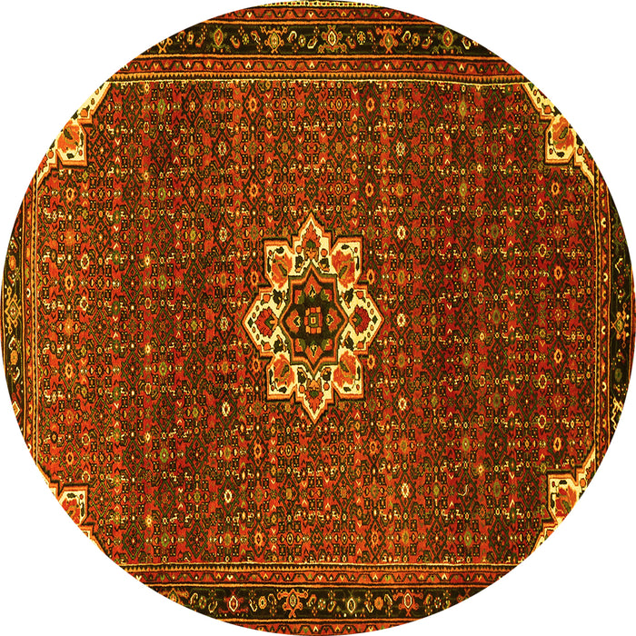 Round Medallion Yellow Traditional Rug, tr1650yw