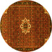 Round Medallion Yellow Traditional Rug, tr1650yw