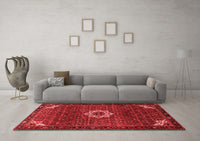 Machine Washable Medallion Red Traditional Rug, wshtr1650red