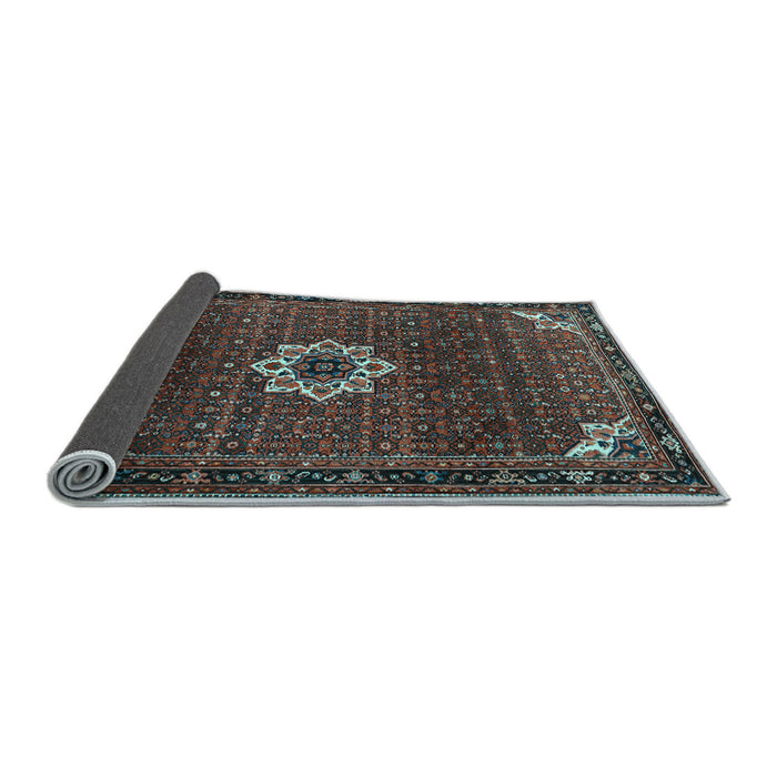 Sideview of Medallion Light Blue Traditional Rug, tr1650lblu