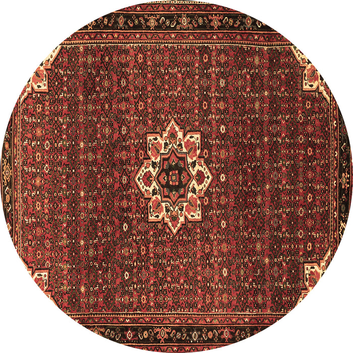 Round Machine Washable Medallion Brown Traditional Rug, wshtr1650brn