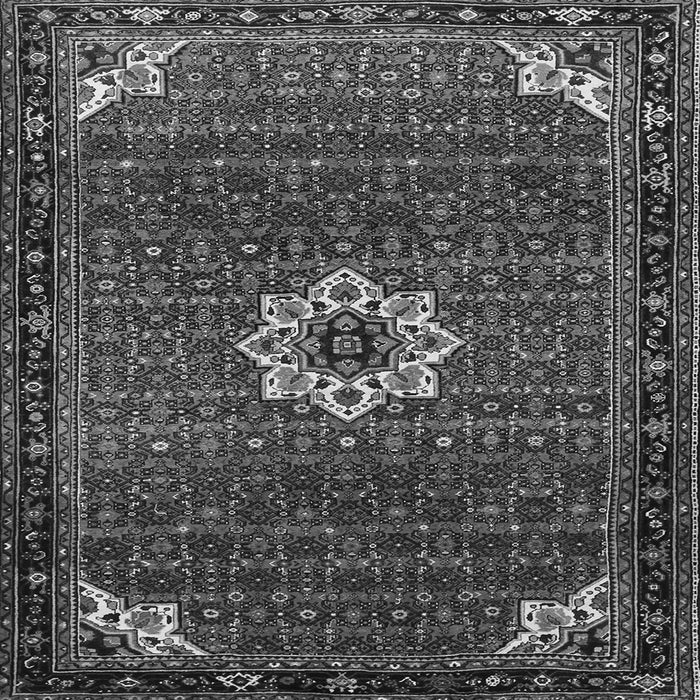 Round Machine Washable Medallion Gray Traditional Rug, wshtr1650gry
