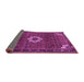 Sideview of Medallion Purple Traditional Rug, tr1650pur