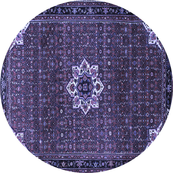 Round Medallion Blue Traditional Rug, tr1650blu