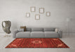 Machine Washable Medallion Orange Traditional Area Rugs in a Living Room, wshtr1650org