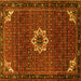 Square Medallion Yellow Traditional Rug, tr1650yw