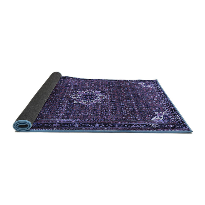 Sideview of Medallion Blue Traditional Rug, tr1650blu