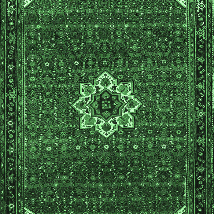 Machine Washable Medallion Emerald Green Traditional Area Rugs, wshtr1650emgrn