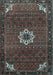 Medallion Light Blue Traditional Rug, tr1650lblu