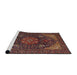 Sideview of Machine Washable Traditional Dark Gold Brown Rug, wshtr1651