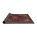 Sideview of Traditional Dark Gold Brown Medallion Rug, tr1651