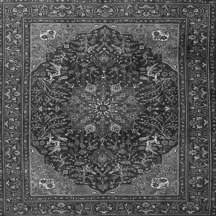 Serging Thickness of Medallion Gray Traditional Rug, tr1651gry