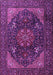 Machine Washable Medallion Purple Traditional Area Rugs, wshtr1651pur