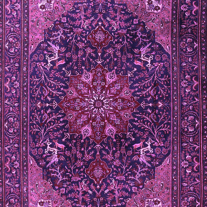Machine Washable Medallion Purple Traditional Area Rugs, wshtr1651pur