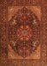 Medallion Orange Traditional Rug, tr1651org